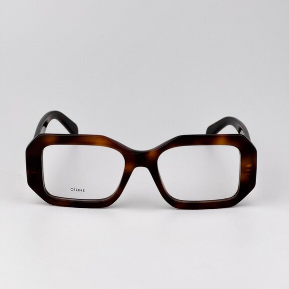 Celine TRIOMPHE CL50155I Eyeglasses – Blonde Havana Rectangle Frame | Model 053 - Picture 1 of 9